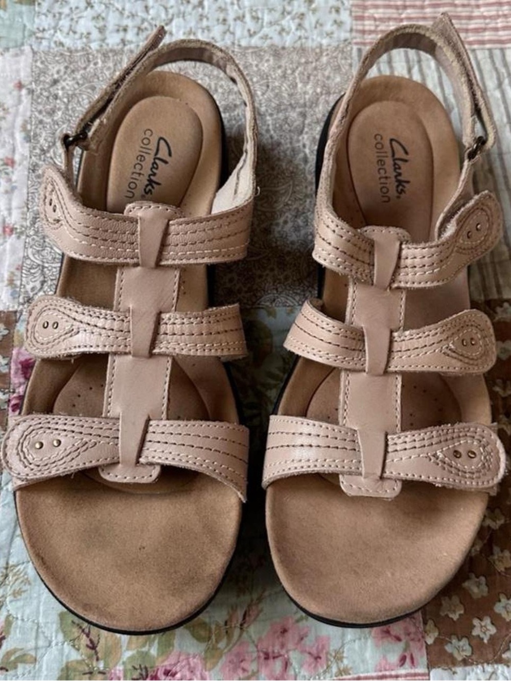 Clarks muted pink open-toe sandals